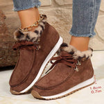 Women's Leopard Print Fleece-Lined Snow Boots 48956218C