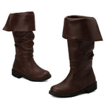 Women's Double-Buckle Fold-Down Knee-High Boots 62641691C