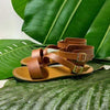 Women's Stylish Flat Sandals with Single Strap and Buckle Closure 60731885C