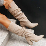 Women's Pointed Toe Tall Suede Fashion Boots 37092735C