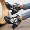 Women's Fashion Leopard Print Belt Buckle Ankle Boots 27595648S