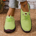 Women's Candy-Colored Lace-Up Soft Rubber Sole Casual Shoes 04074363C