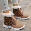 Women’s Leopard Print Plush Casual Snow Boots 38158373S