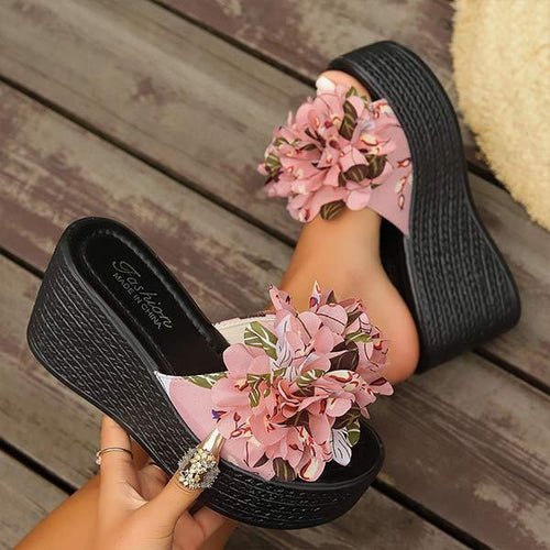 Women's Floral Platform Wedge Sandals 01584931C