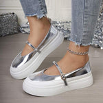 Women's Platform Velcro Strap Mary Jane Shoes 09237858C