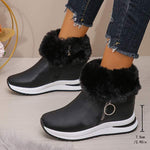 Women's Suede Short Fur-Lined Snow Boots 40178712C