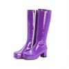 Women's Patent Leather High Boots with Side Zipper – Pole Dance Boots 89435390C