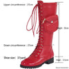 Women's Fashion Lace-Up Knee-High Boots with Side Decorative Bags 32036971S