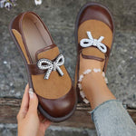 Women's Vintage Bowtie Soft-Sole Flat Shoes 29970562C