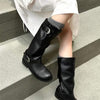 Women's Genuine Leather Vintage Patchwork Slouch Boots 01892339C