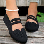 Women's Slip-On Knitted Casual Flat Shoes 76257228C