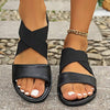 Women's Cross Elastic Strap Flat Sandals 64310888C