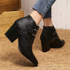 Women's High Heel Chunky Heel Western Ankle Boots 27483865C