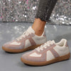 Women's Lace-Up Rhinestone Flat Casual Sneakers 98217681C