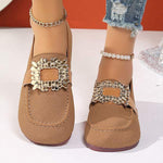 Women's Flat Slip-On Round Toe Rhinestone Shoes 68721422C