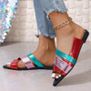 Women's Color Block Pointed Toe Flat Sandals 30100638C