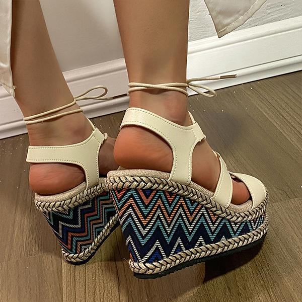 Women's Fashion Front Strap Peep Toe Wedge Sandals 48785440S