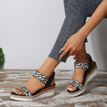 Women's Casual Leopard Elastic Wedge Sandals 76167668S