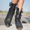 Women's Vintage Belted Mid-Calf Side-Zip Boots 28768478C