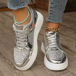 Women's Fashion Platform Sneakers with Glitter Detail 06431628C