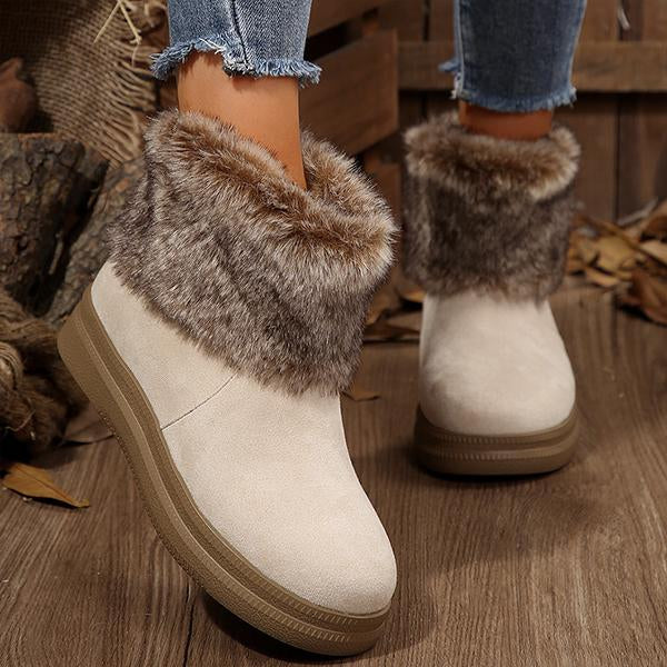 Women's Casual Fur Collar Thick Soled Snow Boots 17535543S