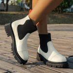 Women's Fashionable Color Block Thick Sole Chelsea Boots 33585743S