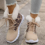 Women’s Leopard Print Plush Casual Snow Boots 38158373S