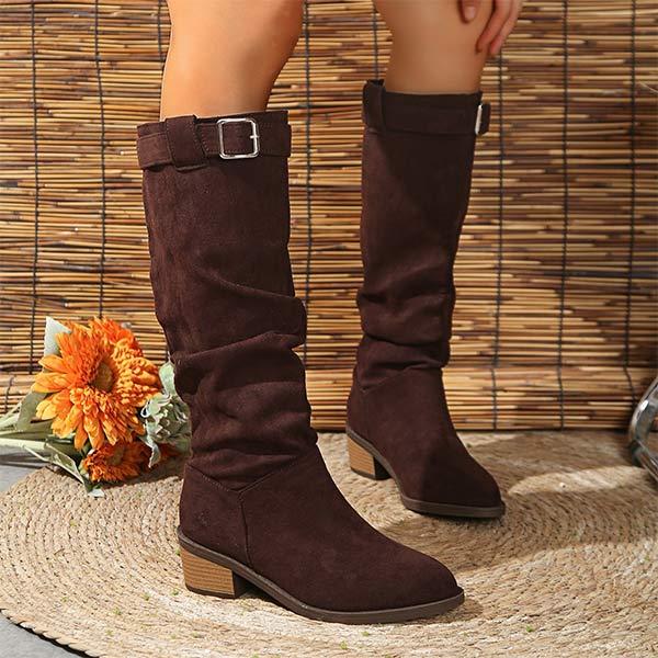 Women's Thick Heel Thigh-High Knight Boots 91300617C