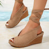 Women's Ankle Strap Fish Mouth Wedge Sandals 14250237C