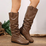 Women's Round-Toe Ruched Mid-Calf Boots 16373612C