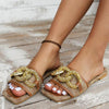 Women's Fashion Metal Chain Flat Slippers 98501590S