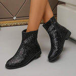 Women's Sequin Block-Heel Side-Zip Martin Boots 96538787C