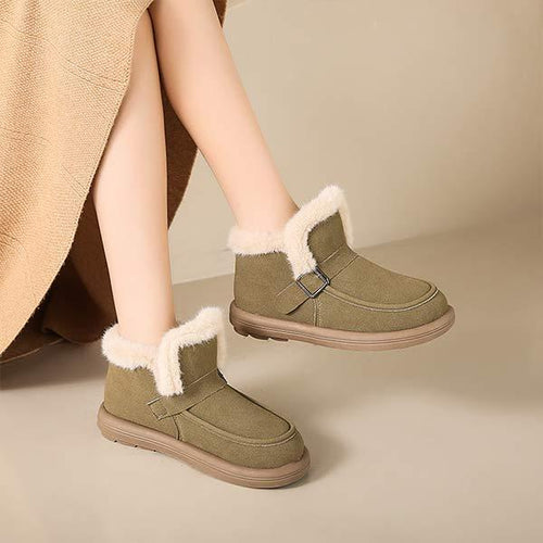 Women's Slip-On Fleece-Lined Thick Cotton Boots 50078480C