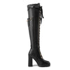 Women's Fashion Buckle Lace-Up Over-The-Knee Boots 72627014S