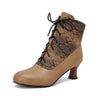 Women's Mid-Heel Suede Patchwork Ankle Martin Boots 36405403C