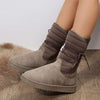 Women's Strappy Flat Heel Mid-Calf Snow Boots 00397818C