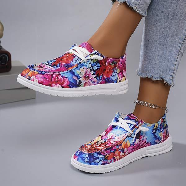 Women's Front Lace-Up Sporty Casual Sneakers 23764881C