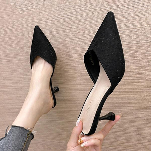 Women's Fashion Pointed Toe Stiletto Half Slippers 75313284C