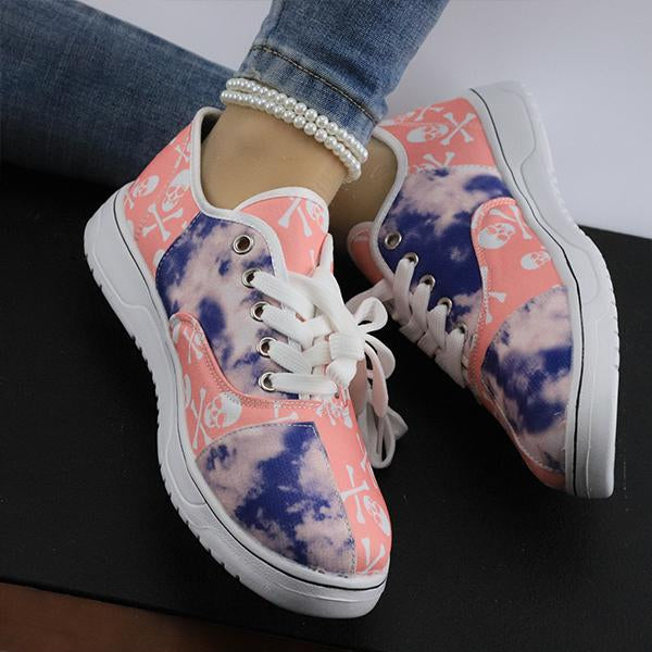 Women's Casual Breathable Skull Canvas Shoes 71558083S