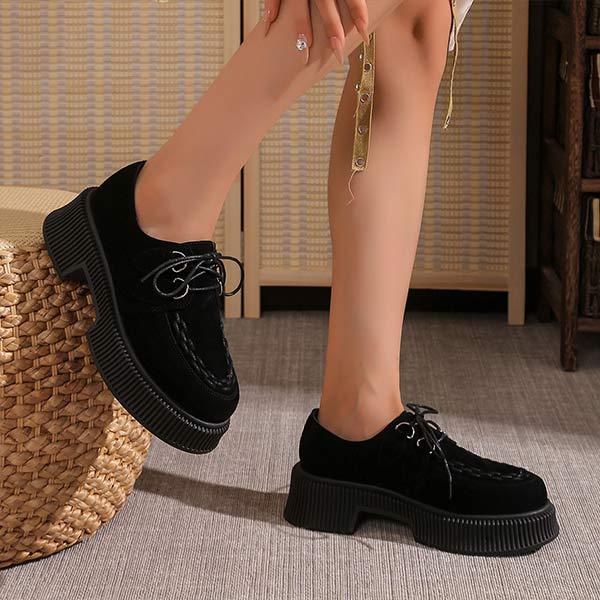 Women's Retro Platform Thick-Soled Shoes 06608689C