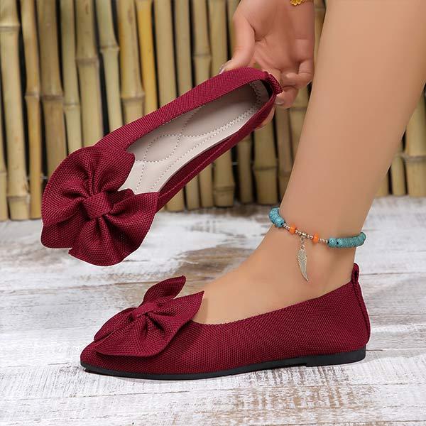 Women's Slip-On Bow Pointed Toe Flat Shoes 47622175C