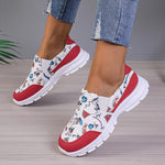 Women's Casual Christmas Print Thick Sole Sneakers 50915801S