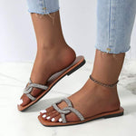 Women's Rhinestone-Embellished Open-Toe Slide Sandals 72376104C