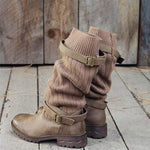 Women'S Round Toe Woolen Boots 42333029C