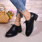 Women's Lace-Up Chunky Heel Oxford Shoes 43347225C