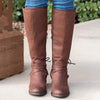Women's Stitching Chunky Heel Knight Boots 01992382C