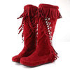 Women's Vintage Tassel Knee-High Boots 78225513C