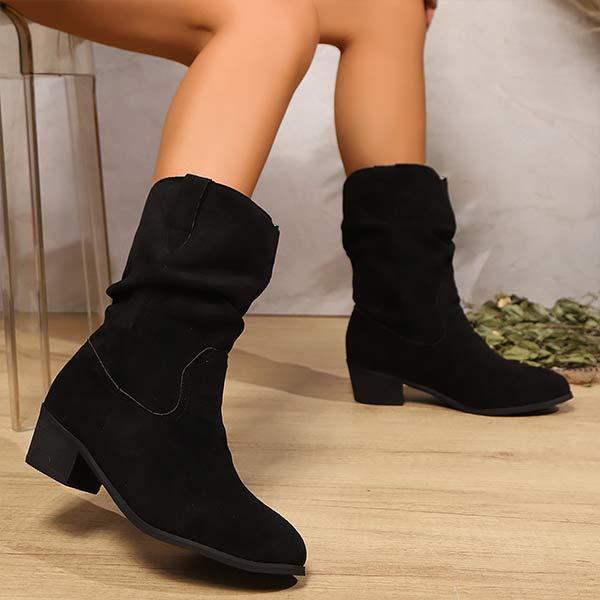 Women's Pointed Toe Western Block Heel Ankle Boots 41915278C