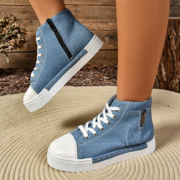 Women's High Top Casual Thick-Soled Canvas Shoes 70427623S