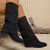 Women's Melard Long Boots with Chunky Heel and Pants Leg Design 07779024C